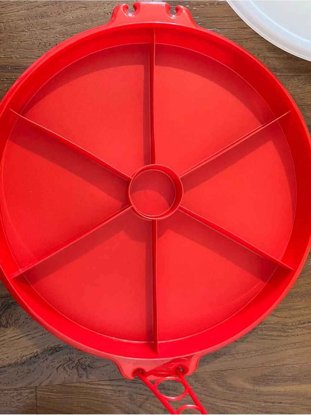 Tupperware Two Divided Serving Trays. One white and one red.